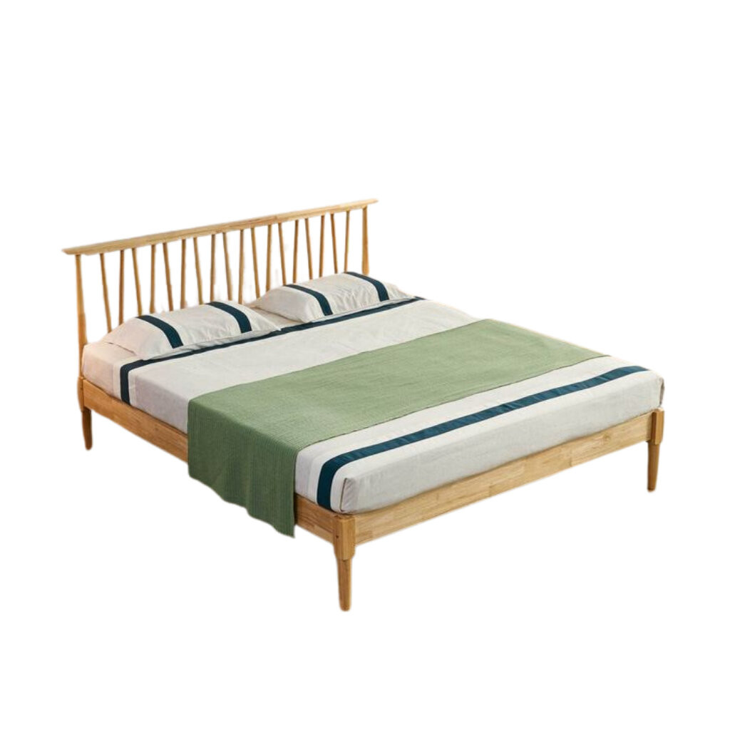 Evergreen Furniture เตียงนอนไม้ยางพาราแท้ ขนาด 6 ฟุต B-1820-G3