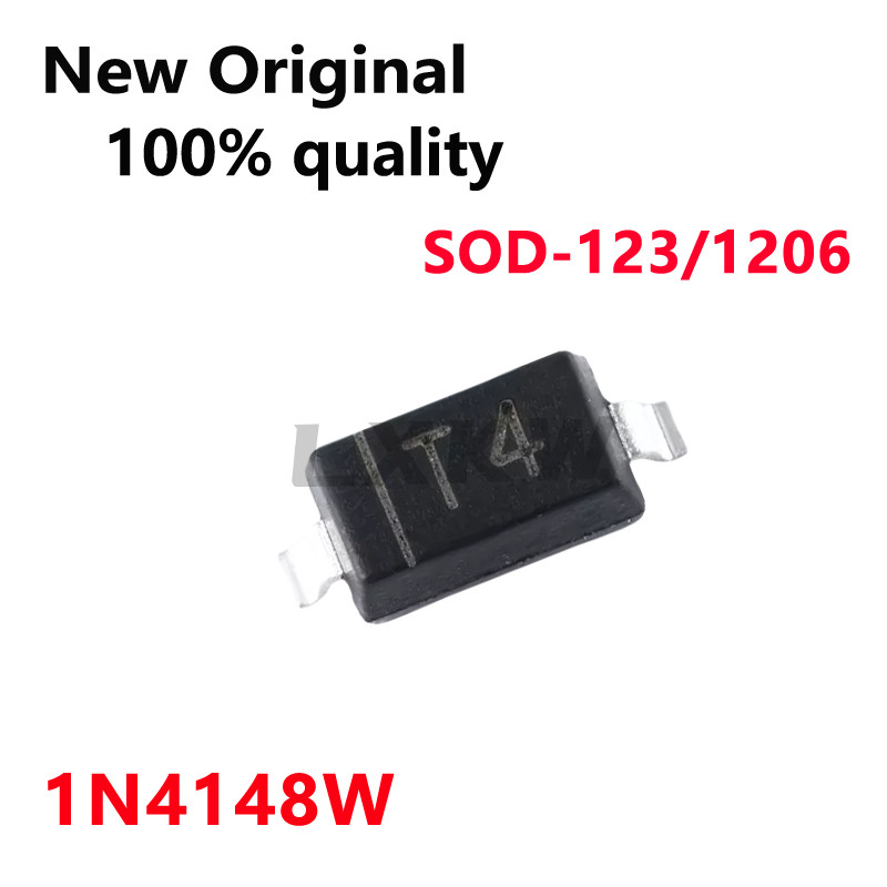 100-1000/PCS ใหม่ 1N4148W 1N4148 IN4148 หน้าจอพิมพ์ T4 1206 SOD-123 Patch สวิทช์ไดโอดในสต็อก