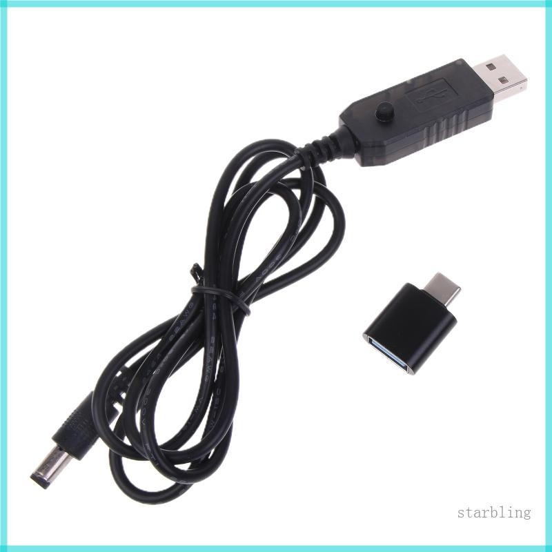 Star QC3 0 USB Typ C PD ถึง 5V-12V ปรับ Step Up Cable สายไฟ 1m