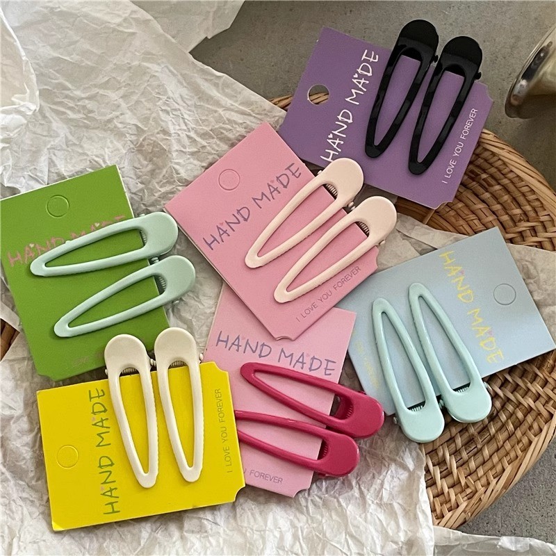 กิ๊บติดผมแบบน้ําหยดและคลิปทรงเป็ด 2 ชิ้น ทำจากโลหะผสม