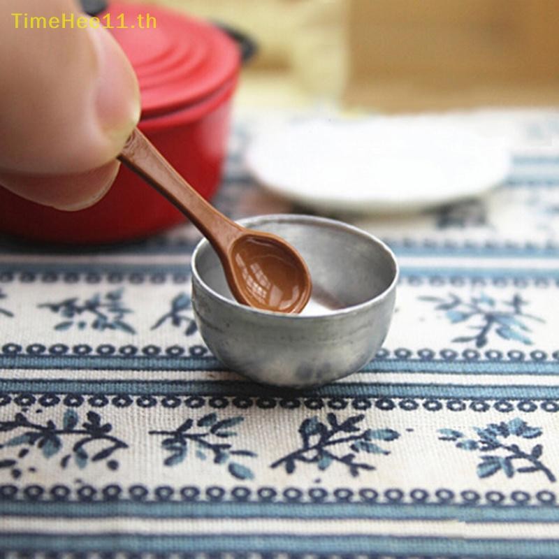 TimeHee 2 ชิ้น 1:12 ชามเหล็กจิ๋วบ้านตุ๊กตา diy อุปกรณ์ตกแต่งบ้านตุ๊กตา
   ไทย