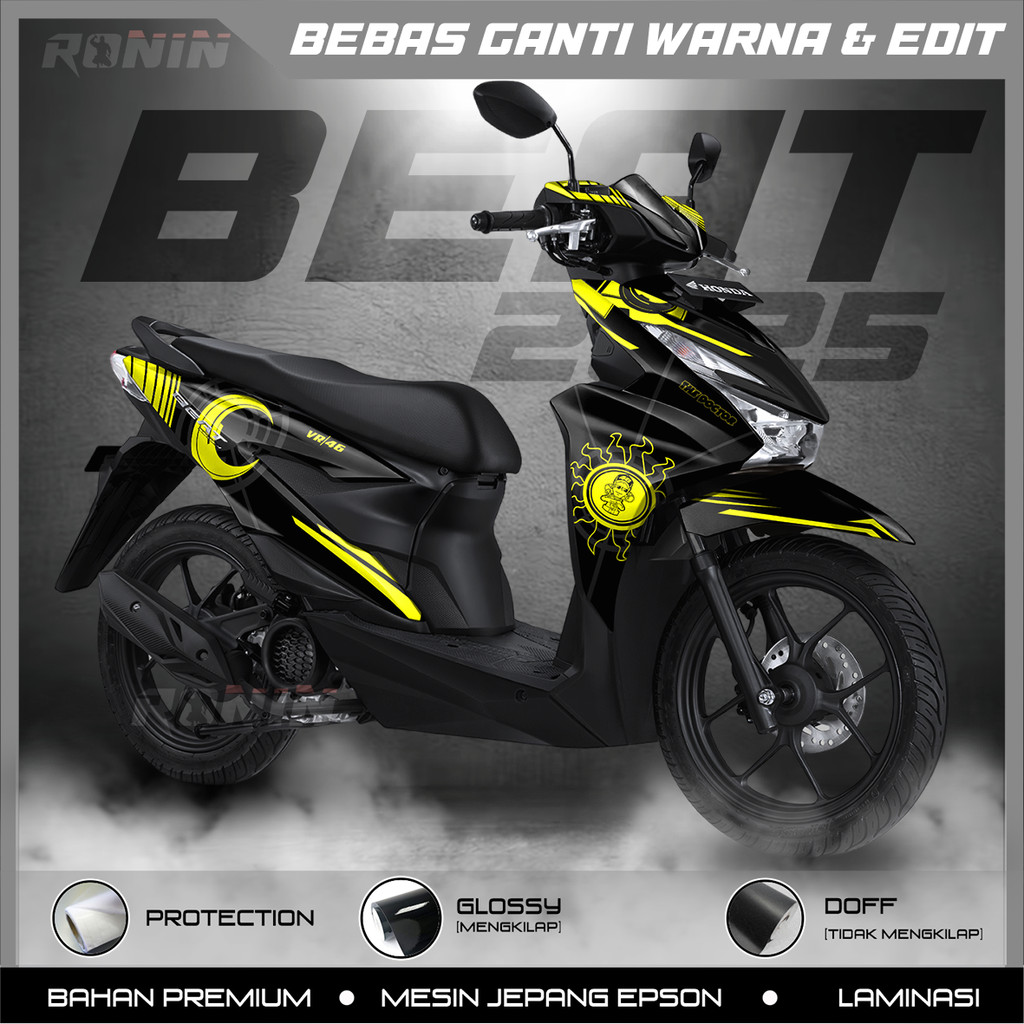 ใหม่ BEAT DELUXE V2 BEAT 2025 FULL BODY DECAL STICKER VR 46 MOTIF (CUSTOMIZED)