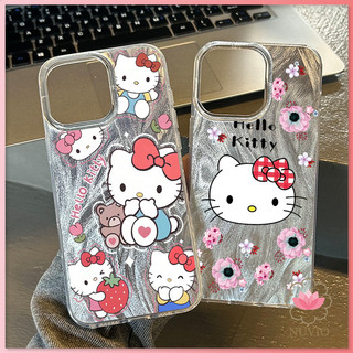 เส้นด้ายขนนกสีเงิน สวยมาก ส่งจากไทย แมว KT สำหรับ iphone 16 15 14 plus เคสไอโฟน 13 12 11 PRO MAX X XS MAX XR 7/8PLUS