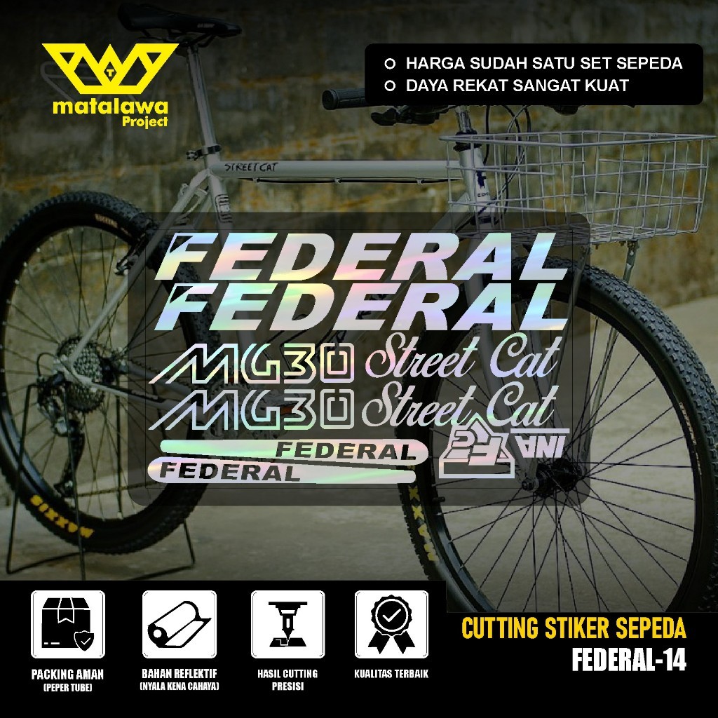 สติ๊กเกอร์ตัดจักรยาน FEDERAL MG 30 สติ๊กเกอร์ Streetcat MG 33 MTB BIKE street cat 550 SX 14