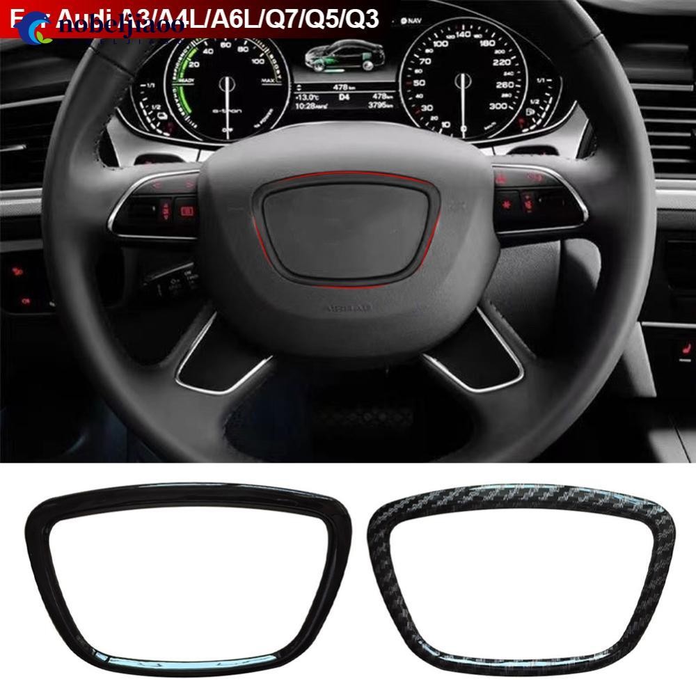 NOBELJIAOO พวงมาลัยรถแผงศูนย์โลโก้กรอบตกแต่งสําหรับ Auto Audi A3 A4L A5 A6L A8L Q3 Q5 Q7 R2Z6