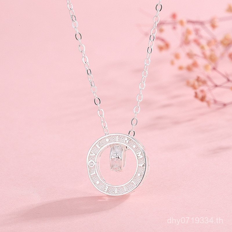 เฮปเบิร์นสไตล์990สร้อยคอเชื่อมต่อกันหญิงเงินบริสุทธิ์แบบกระดูกไหปลาร้าโซ่อายุการใช้งานความรักแสงหรูห