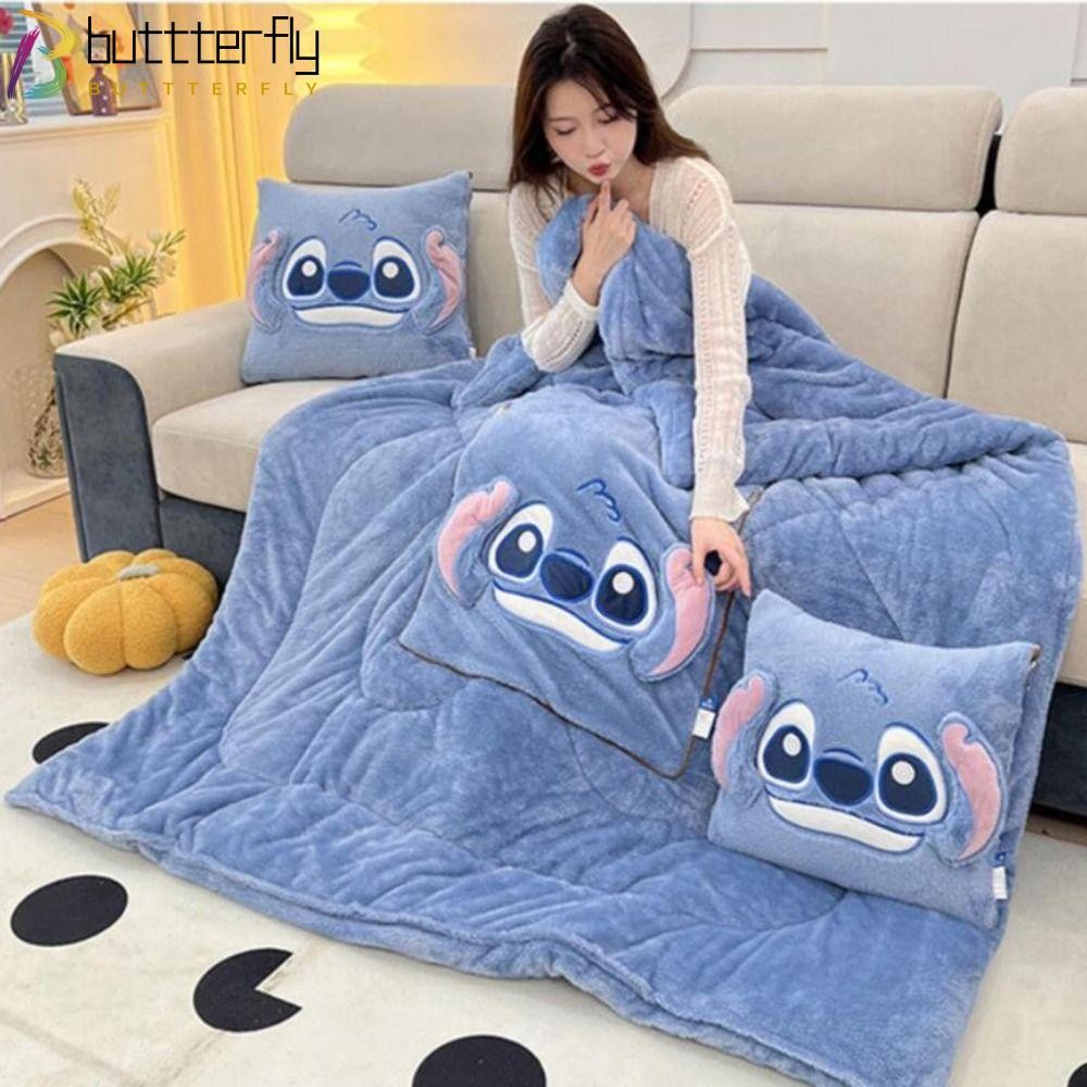BUTTTERFLY ผ้าห่มขนแกะสักหลาด, Plush Warm 2 in 1 หมอนผ้าห่ม, ของขวัญสําหรับครอบครัวเครื่องบินขนาดกะทัดรัดน่ารักนุ่มโยนผ้าห่มหมอน