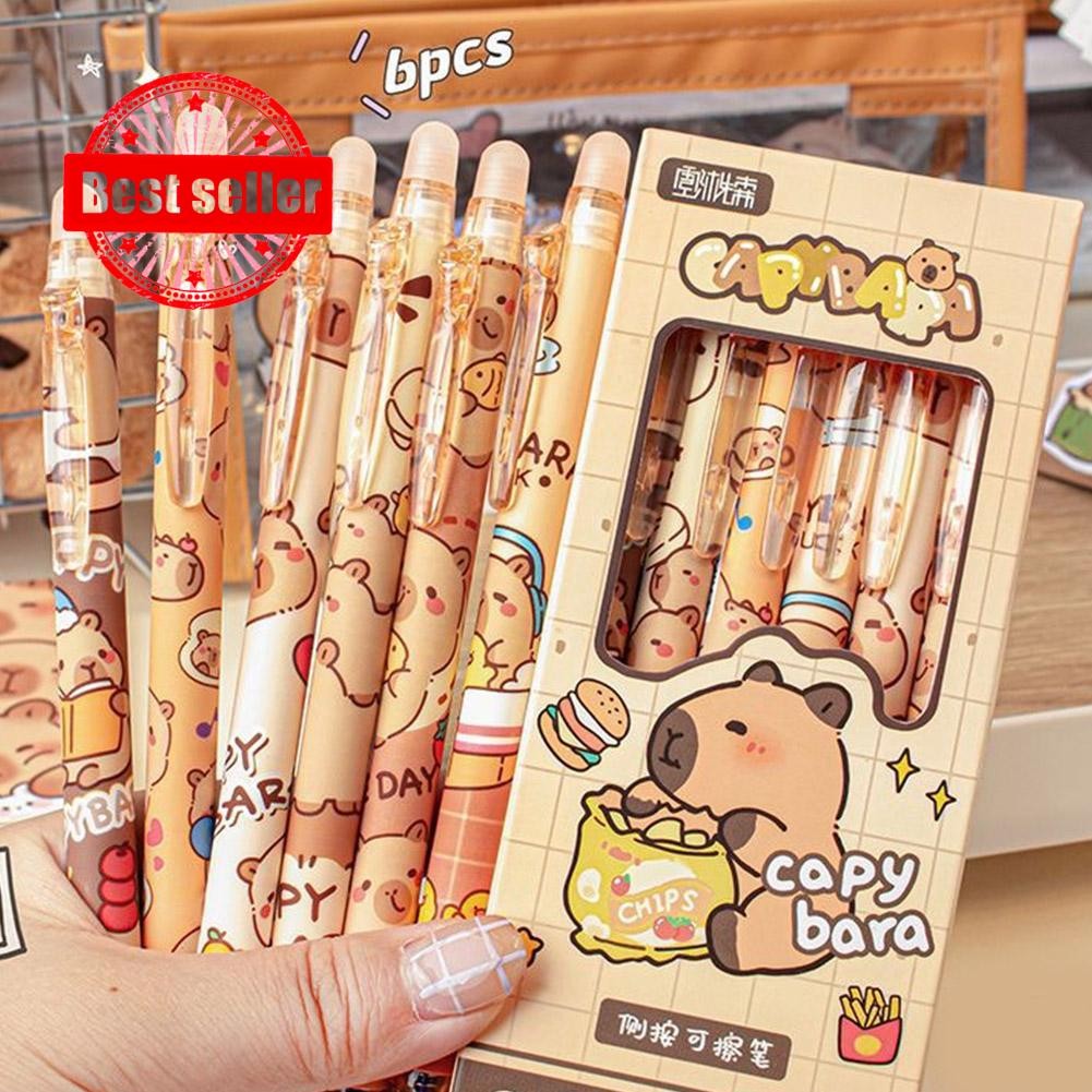 ชุดปากกาลบได้ด้านข้าง Capibala กดปากกาเป็นกลาง U9y6