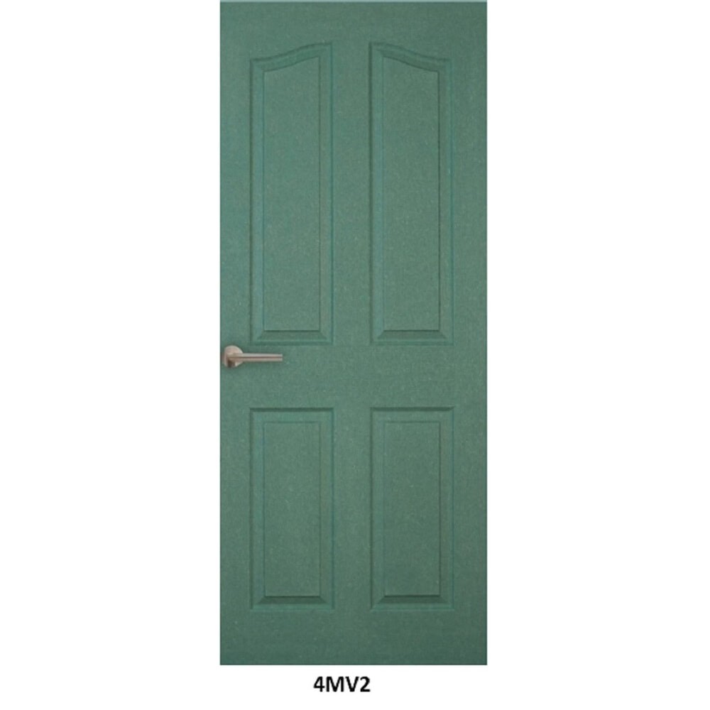 GlobalHouse VANACHAI ประตูภายใน HMR 4 ลูกฟัก ทนความชื้น รุ่น 4MV2 ขนาด 80x200 ซม. สีเขียว (ไม่เจาะลูกบิด)