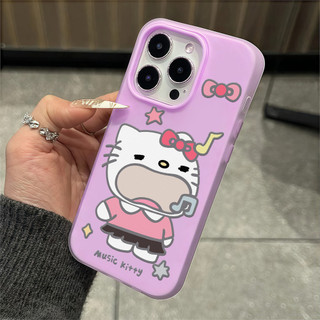 จัดส่งทันที เคสไอโฟน11 การ์ตูนแมวเคธีร้องเพลง เคสด้านครอบสองชั้นสีสันFor IPhone13 11 12 14PLUS 6/7/8 15 16ProMAX X XS XR