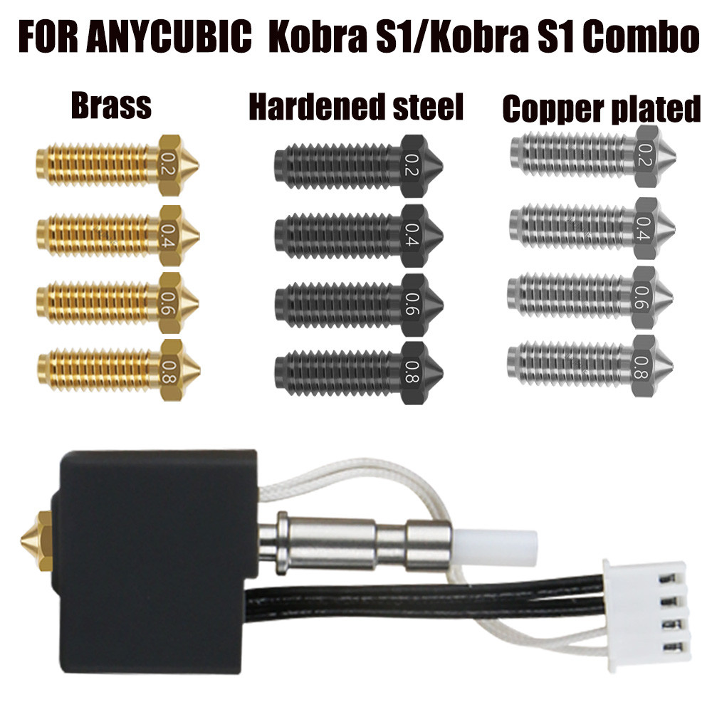 Hot end For Anycubic Kobra S1 Hotend Kobra S1 Combo Hot End Kit 0.4mm  Stainless Steel for Anycubic 