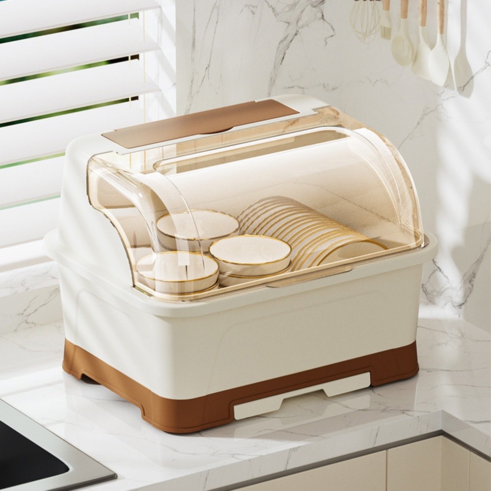 Ghouse Online GOME ที่คว่ำจาน 44.5x33x31 ซม. DANNY สีขาว-น้ำตาล สินค้าขายดี!