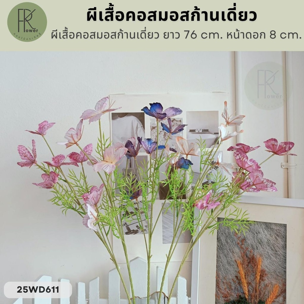 ผีเสื้อคอสมอสก้านเดี่ยว ยาว 76 cm. หน้าดอก 8 cm.