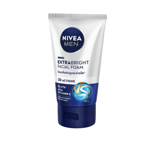 Nivea นีเวีย เมน เอ็กซ์ตร้า ไบรท์ เฟเชี่ยล โฟม 100 กรัม โฟมล้างหน้า