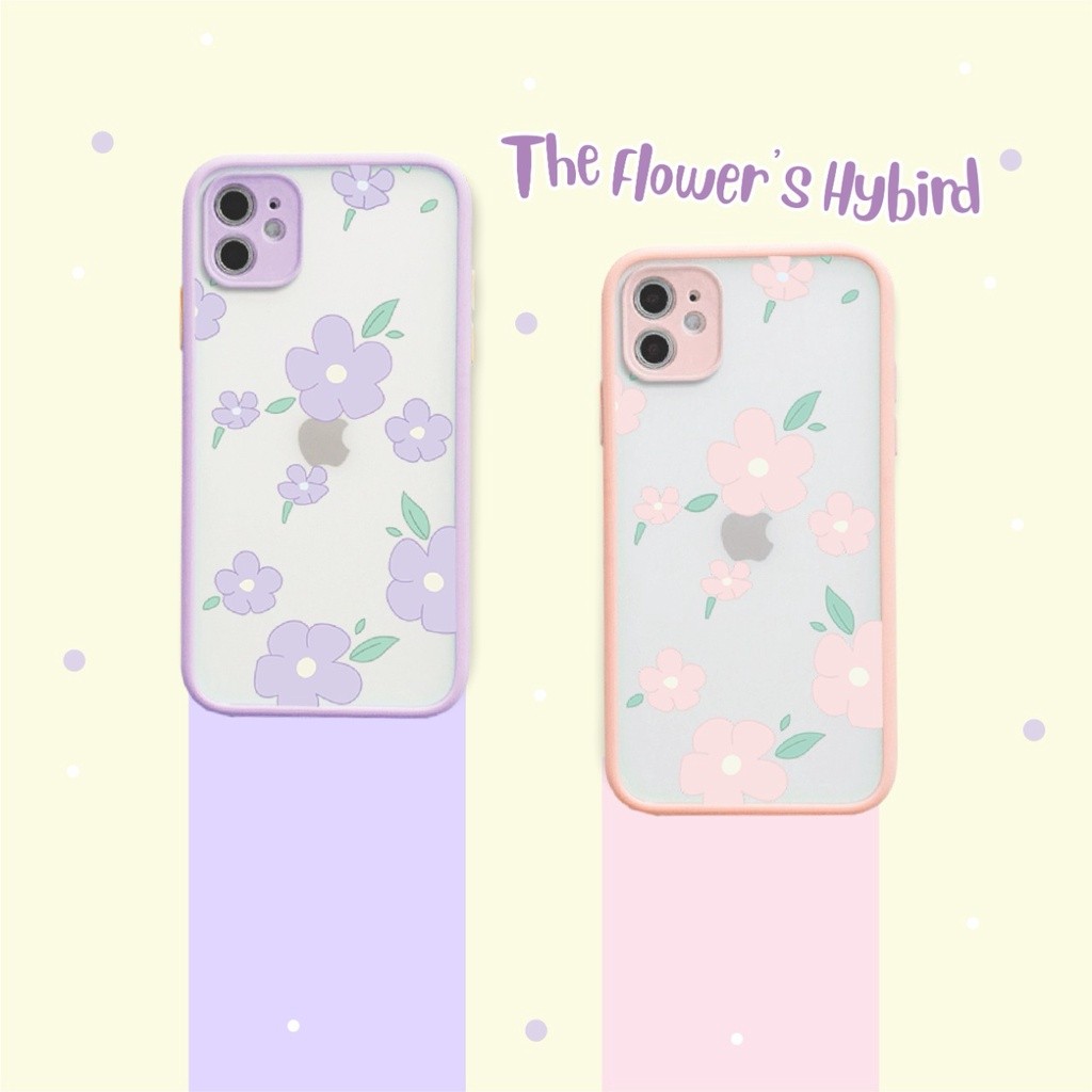 The Flowers HYBRID PRINTINGกรณีIphone 6 7 SE 2020 2022 8 plus x xr xs Max 11 12 pro Max vivo Y19 y53