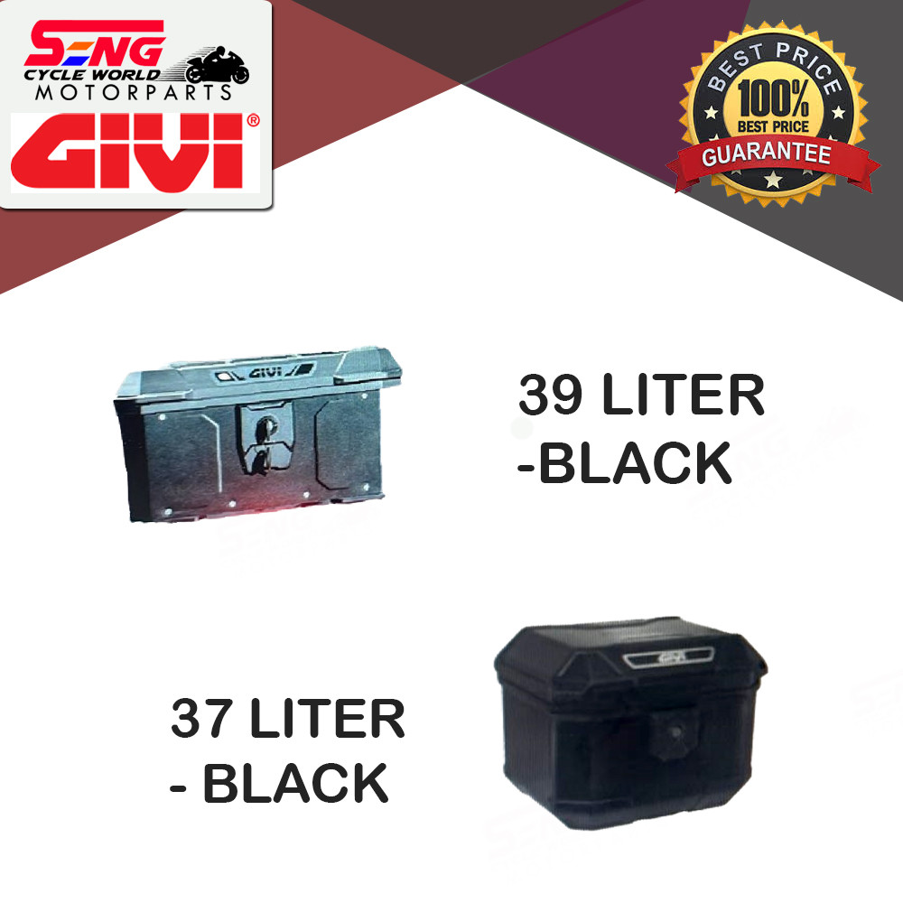 GIVI MATTERHORN ALUMINIUM TOPCASE BOX (39L) & GIVI ULTIMO TOP CASE BOX (37L) - สีดําล้วน