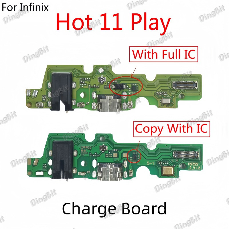 สําหรับ Infinix Hot 11 Play USB ชาร์จ Dock Charger พอร์ตปลั๊กหูฟังแจ็คเสียงไมโครโฟน MIC Flex Cable