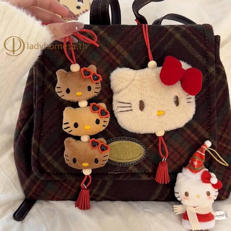 ของเล่น Kawaii Hello Kitty Sanrio ตุ๊กตาพวงกุญแจปีใหม่ สำหรับกระเป๋าเป้ และของขวัญเด็ก