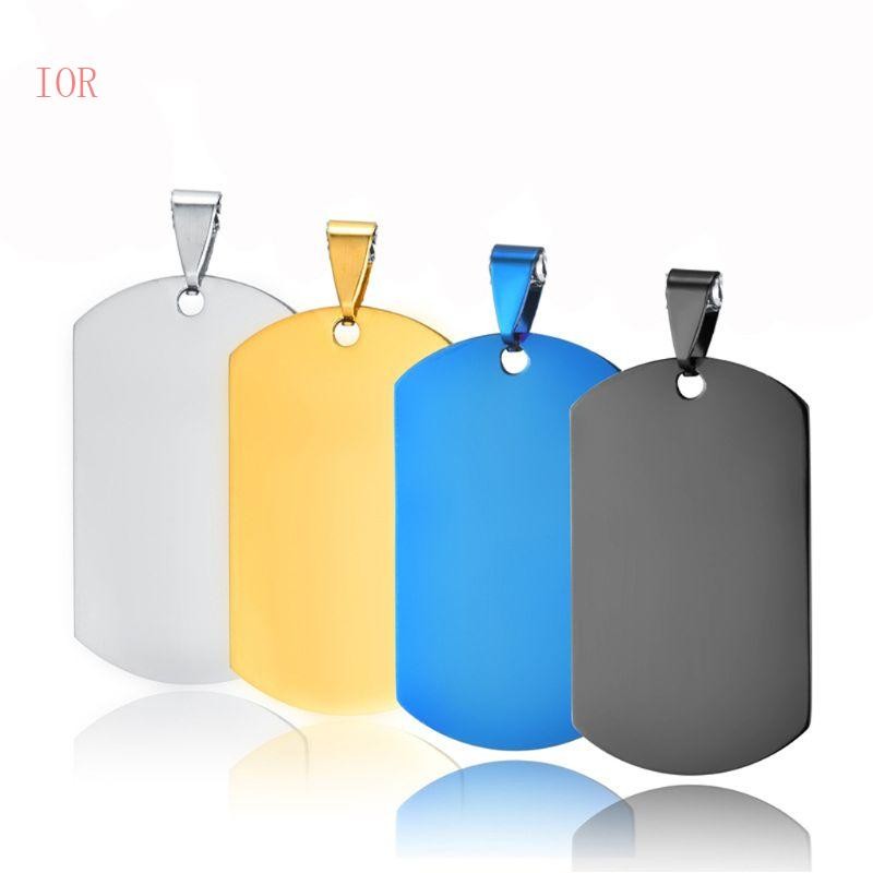 IOR แท็กสุนัขพร้อมสร้อยคอยาว และแท็กโลหะเปล่าพร้อมโซ่