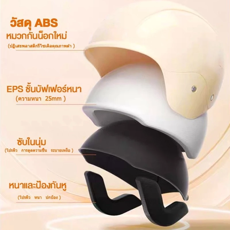 ABS+EPS หมวกกันน็อค 🛵รูปแบบการ์ตูน หมวกกันน็อคสตรี หมวกกันน็อคเต็มใบ กันหมอก ทนต่อการสึกหรหมวกกันน็อค ป้องกันหมอก HD thumbnail 5
