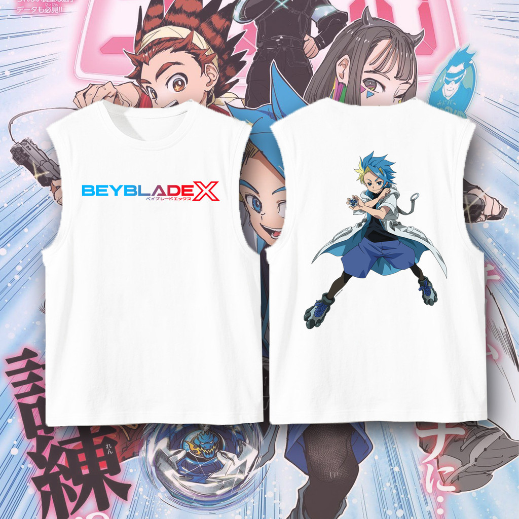 Beyblade X   Ekusu Jaxon Cross  อะนิเมะพิมพ์เสื้อกั๊ก S-3XL เสื้อแขนกุดหลายสไตล์พิมพ์สองด้าน#9