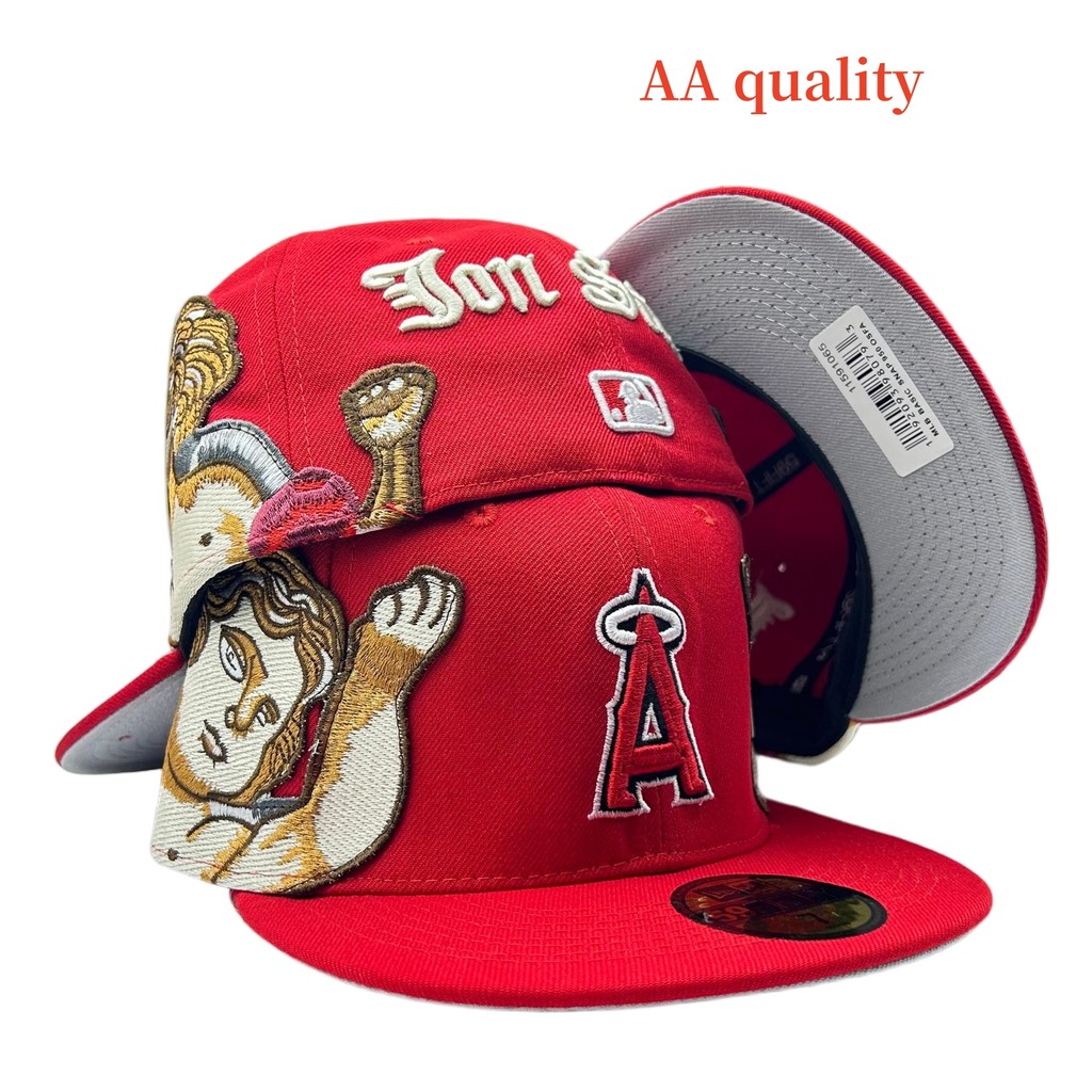 ANGELS59FIFTY หมวกปรับขนาดได้สำหรับทั้งชายและหญิง ออกแบบมาอย่างพิถีพิถันด้วยการปักลายละเอียดเนียน