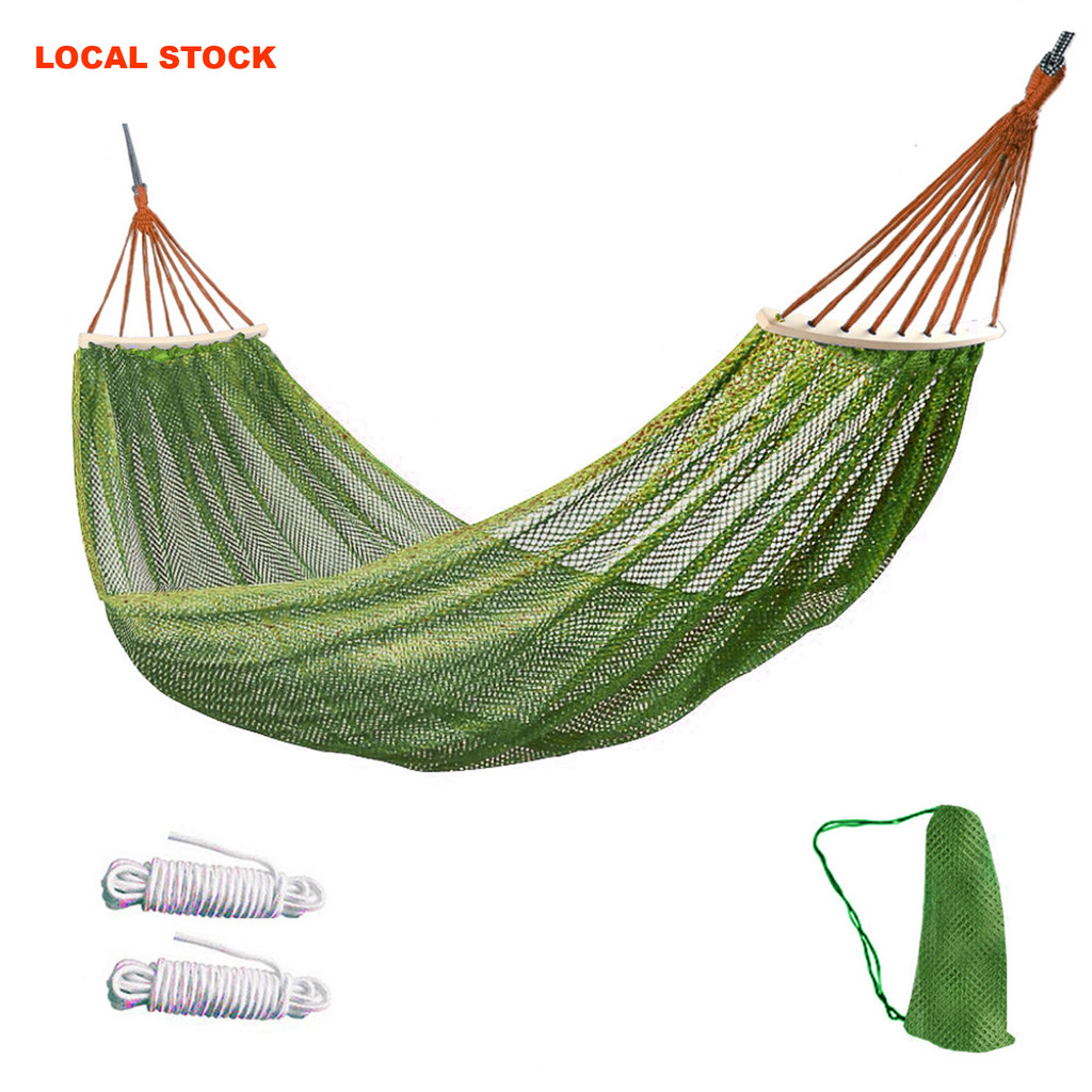 【 ส่งจากไทย 】สนาม เปลญวน กลางแจ้ง เปลผูกนอน เปลไกว hammock เปลแขวน ระบายอากาศ รับน้ำหนัก 150 กก. เปลญวนผู้ใหญ่ ทนทาน ขนาด