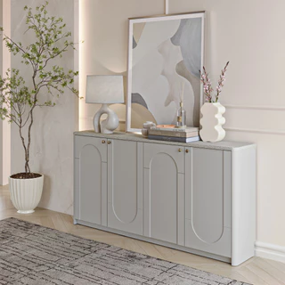 SB Design Square ตู้เก็บของ ขนาด 160 ซม. รุ่น Cloudia (Haneul Collection) สีเทาอ่อน (160x30x80 ซม.) แบรนด์ SB FURNITURE