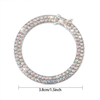 แหวนปุ่ม Lgnition สําหรับสตาร์ทรถยนต์ มีห่วง ดีไซน์ Rhinestone ตกแต่ง F5U2