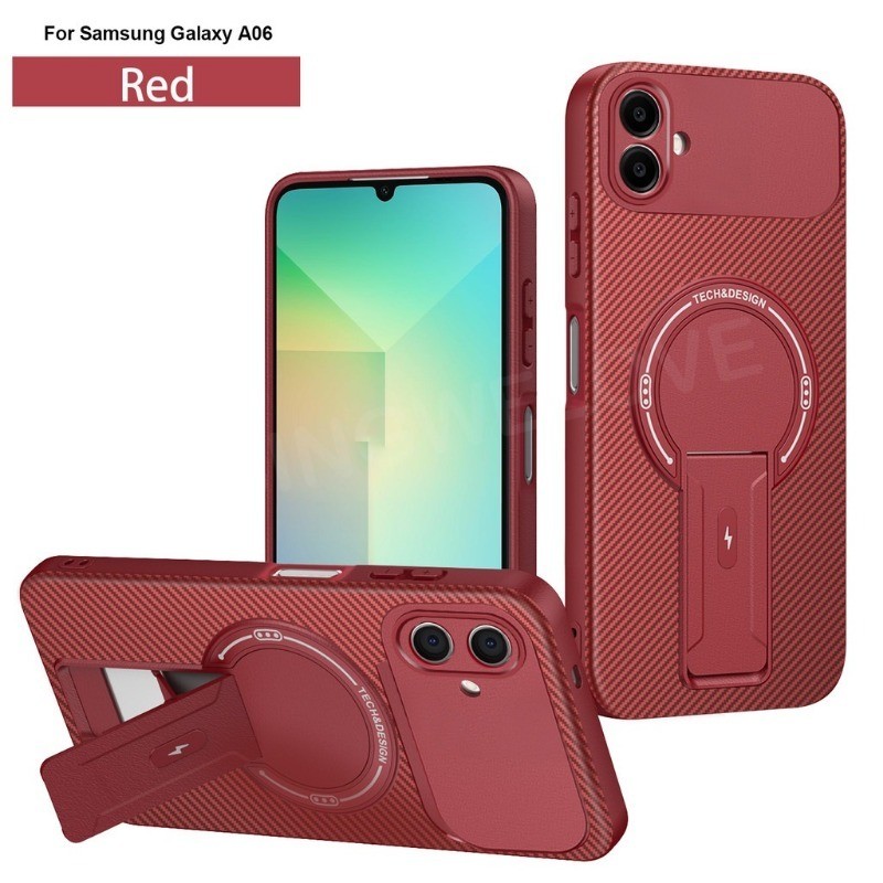 SAMSUNG เคสโทรศัพท์สําหรับSamsung Galaxy A06 A05 A15 A16 A26 A07 LTE A17 4G 5G 2025 แม่เหล็กผู้ถือหนังกันกระแทกโทรศัพท์ปลอกกลับปกแข็ง
