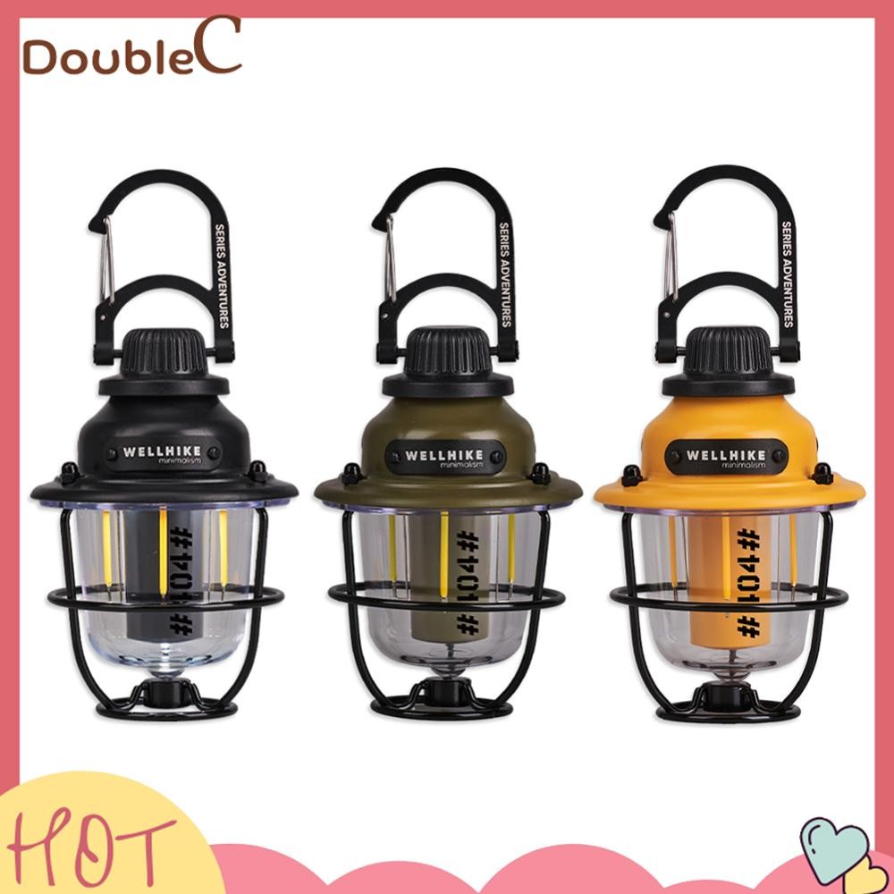 โคมไฟ LED camping แสงปรับระดับได้ กันน้ำ IPX4 ชาร์จ Type-C สำหรับสวนและพื้นที่กลางแจ้ง