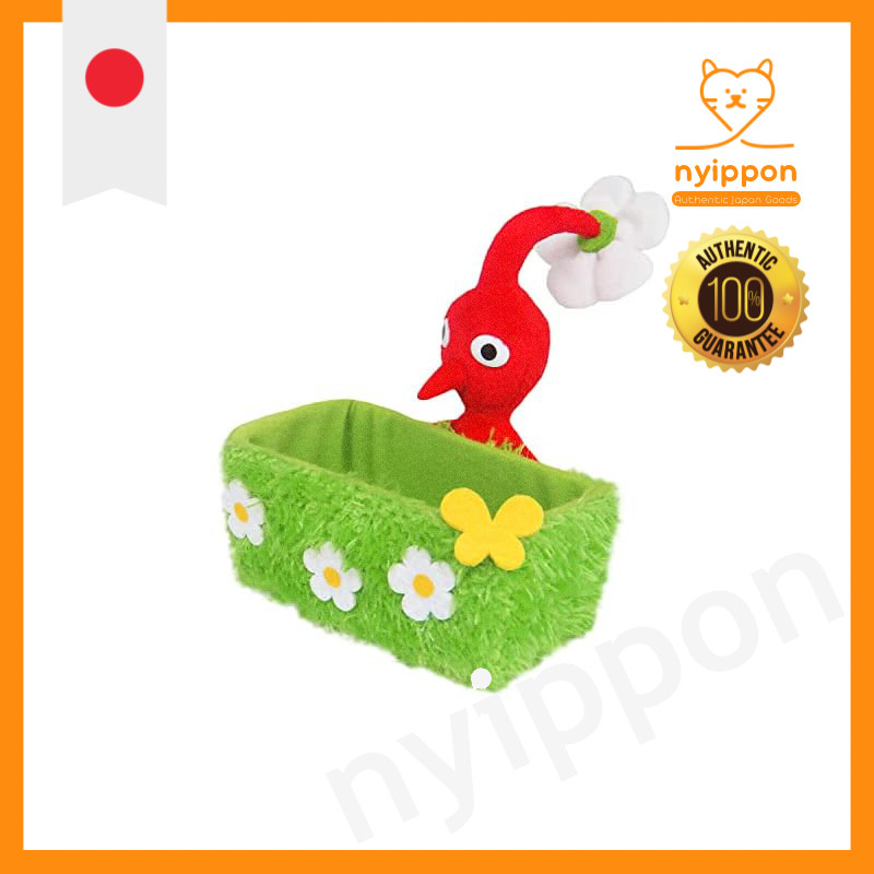 Sanei Boeki Pikmin Plush Storage Item - Red Pikmin (Grass) W12×D10×H13cm, Blue Pikmin (Mug) W9×D12×H