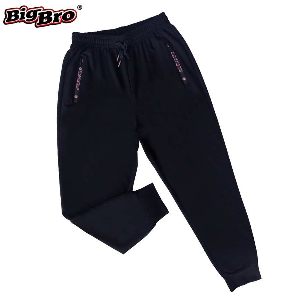 CHALLENGER Mens Plus Size Joggers Drawstring เอว Slim Fit กางเกงขายาว CH6053C3 สีดํา Seluar Sukan Le