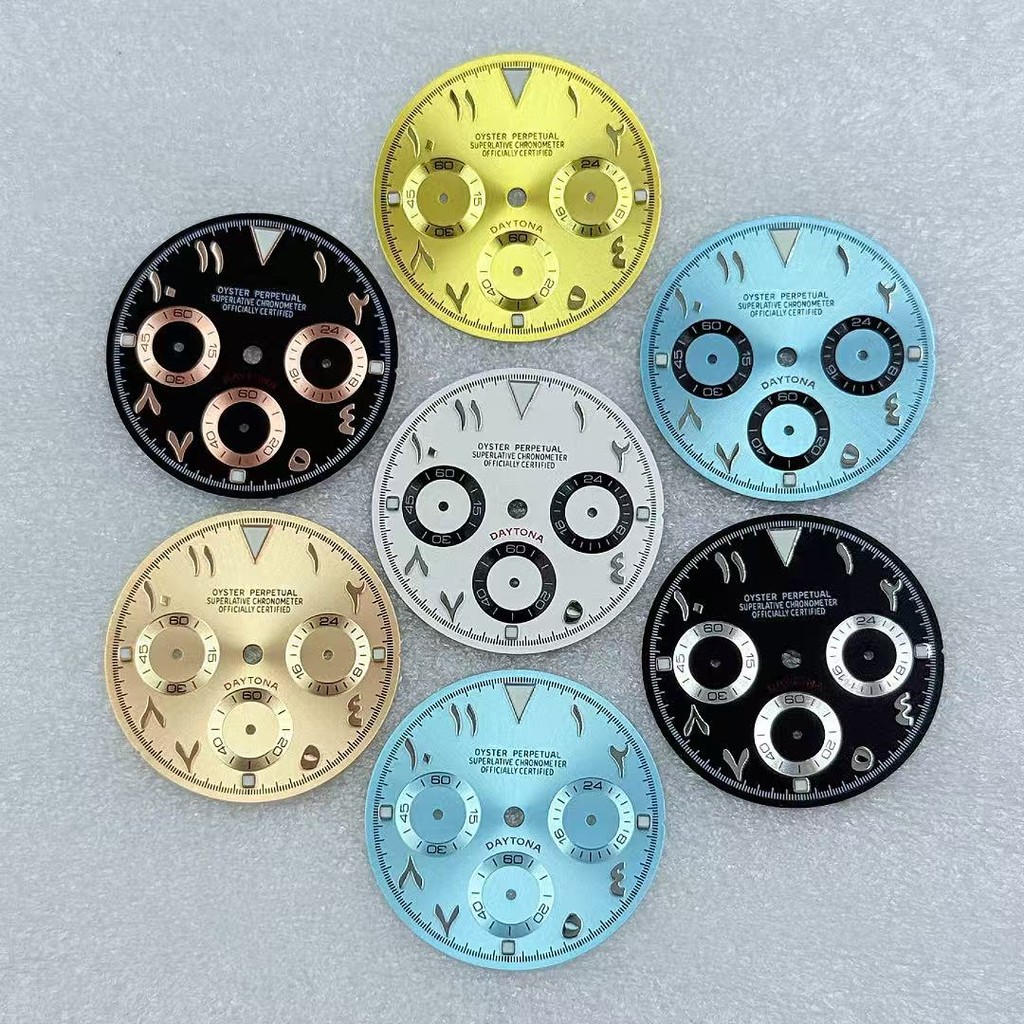 Three-Eyed Di Panda Dial VK63 Dial 29.5MM Quartz Movement Dial สีเขียว Luminous นาฬิกาอุปกรณ์เสริม
