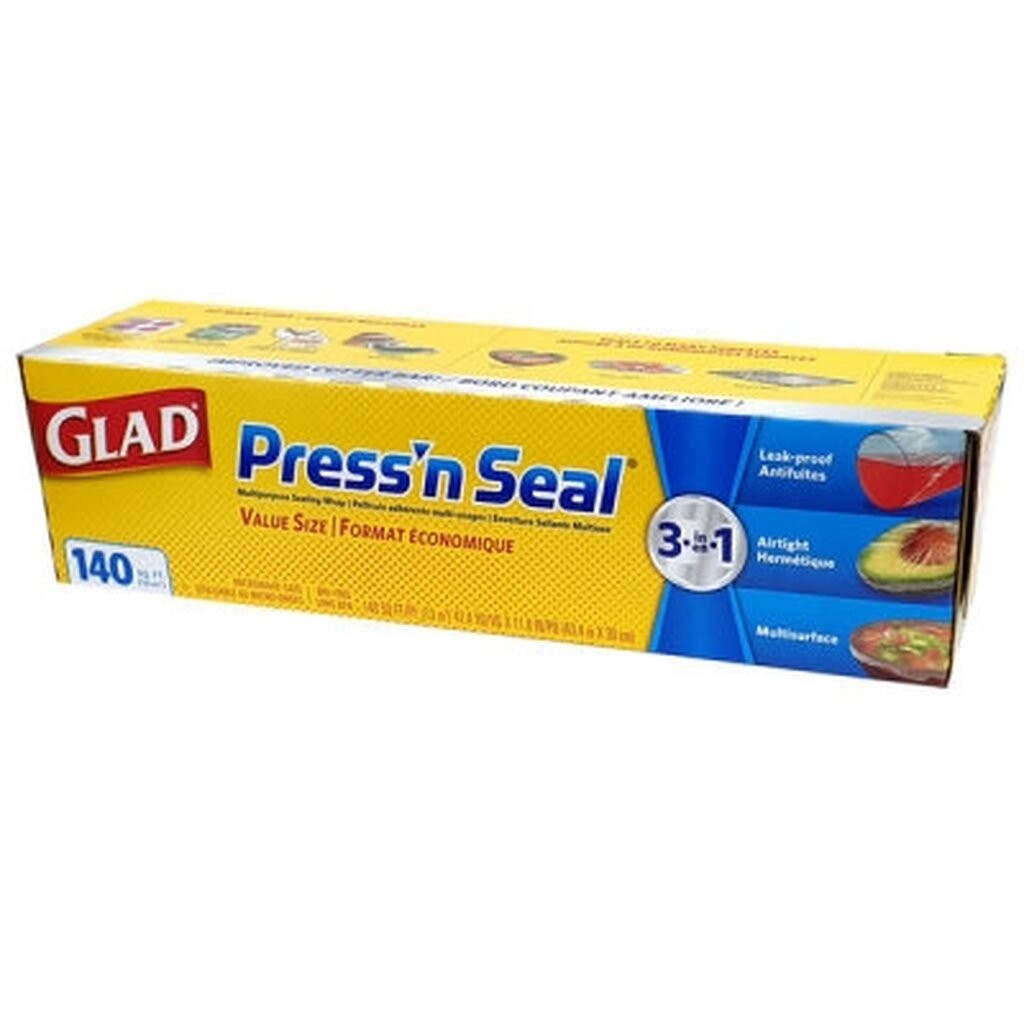 แผ่นพลาสติกห่ออาหาร wrap อเนกประสงค์ GLAD Press'n Seal Magic wrap Size jumbo 140 ft