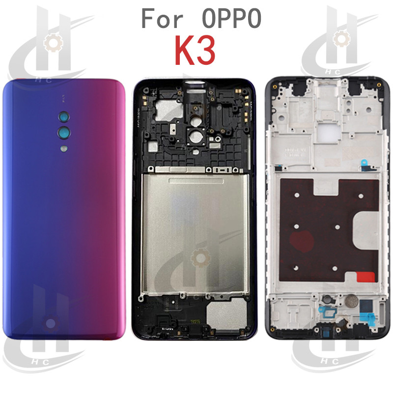 สําหรับ OPPO K3 PCGM00 PCGT00 แบตเตอรี่ฝาหลังกรอบกลาง + ปุ่ม + กรอบด้านหน้า LCD + เลนส์กล้อง ราคา ถูกที่สุด ดีลบีเคเค แกลเลอรีภาพที่ 2