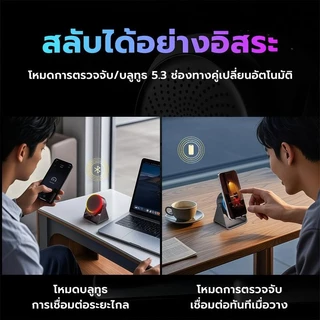 ลำโพงเหนี่ยวนำไร้สาย 3in1 ขาตั้งมัลติฟังก์ชั่น+บลูทูธ/เซ็นเซอร์+พาวเวอร์แบงค์ 1200mAh ใช้งานทันที