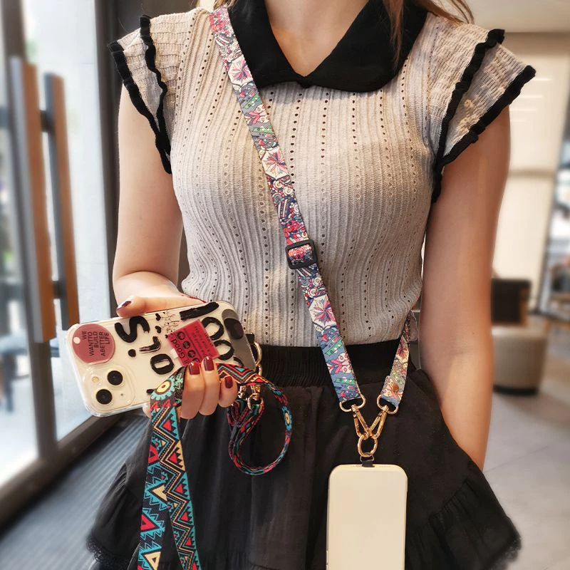 สายคล้องโทรศัพท์มือถือ/ลายดอกกุหลาบ/เหมาะสำหรับเคสสมาร์ทโฟนทุกรุ่น/คลิปหนีบ/ตะขอเกี่ยวแบบหัวเข็มขัด thumbnail 5