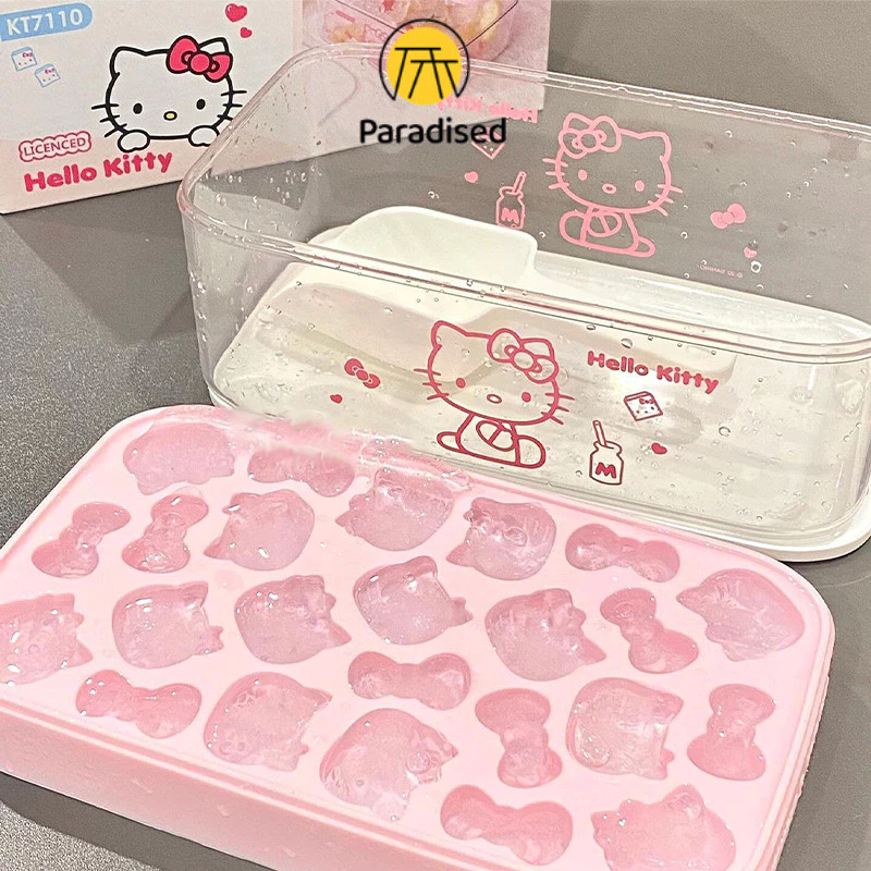 💕Hello Kitty Ice Mould พร้อมฝาปิดและถังเก็บน้ํา ชุดซิลิโคน แม่พิมพ์ก้อนน้ําแข็งวัสดุซิลิโคนparadised.th
