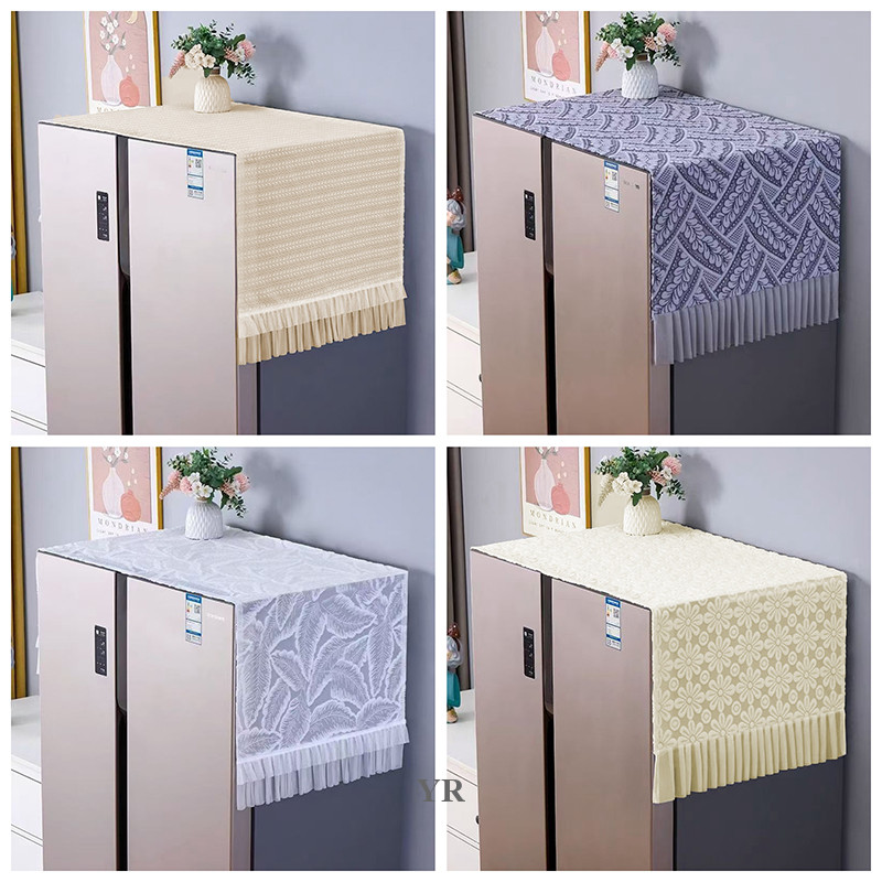 50*130เซนติเมตรตู้เย็นฝุ่นปกสองประตูยุโรปลูกไม้ผ้าปกฝาครอบป้องกันไมโครเวฟเครื่องซักผ้าประตูเดียวปก