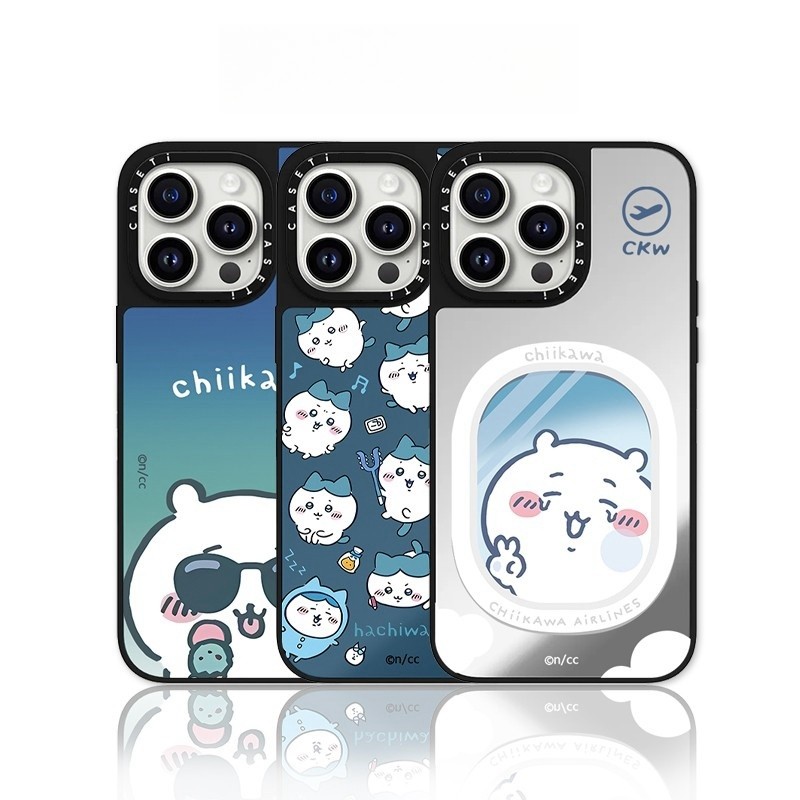 CASETi Collaboration Chiikawa Mirror เคส iPhone เข้ากันได้กับ iPhone 16 Pro/iPhone 15 Pro Max/14 Pro