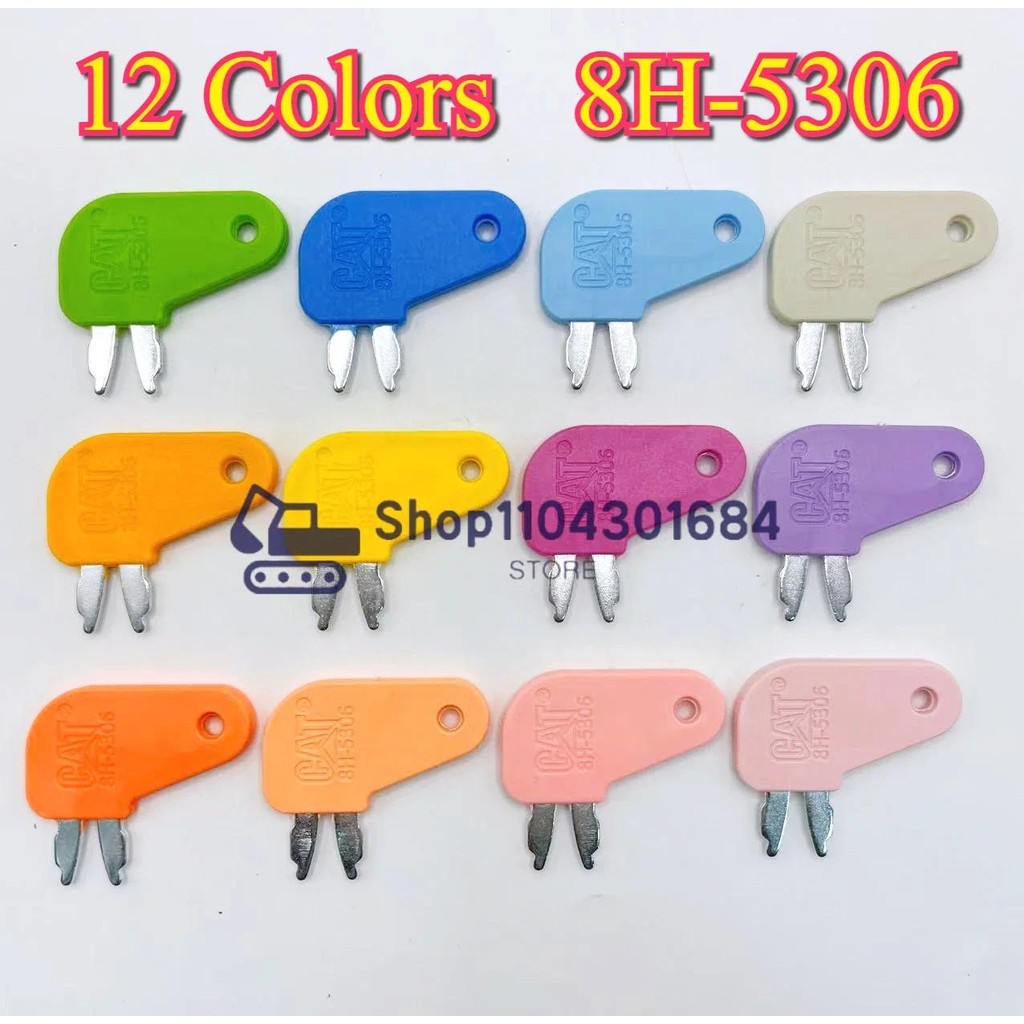 1pcs 12 สีคีย์ 8H-5306 สําหรับ CAT 8H5306 8398 EXCAVATOR Master Disconnect Key 931B 931C 933C 935B 9