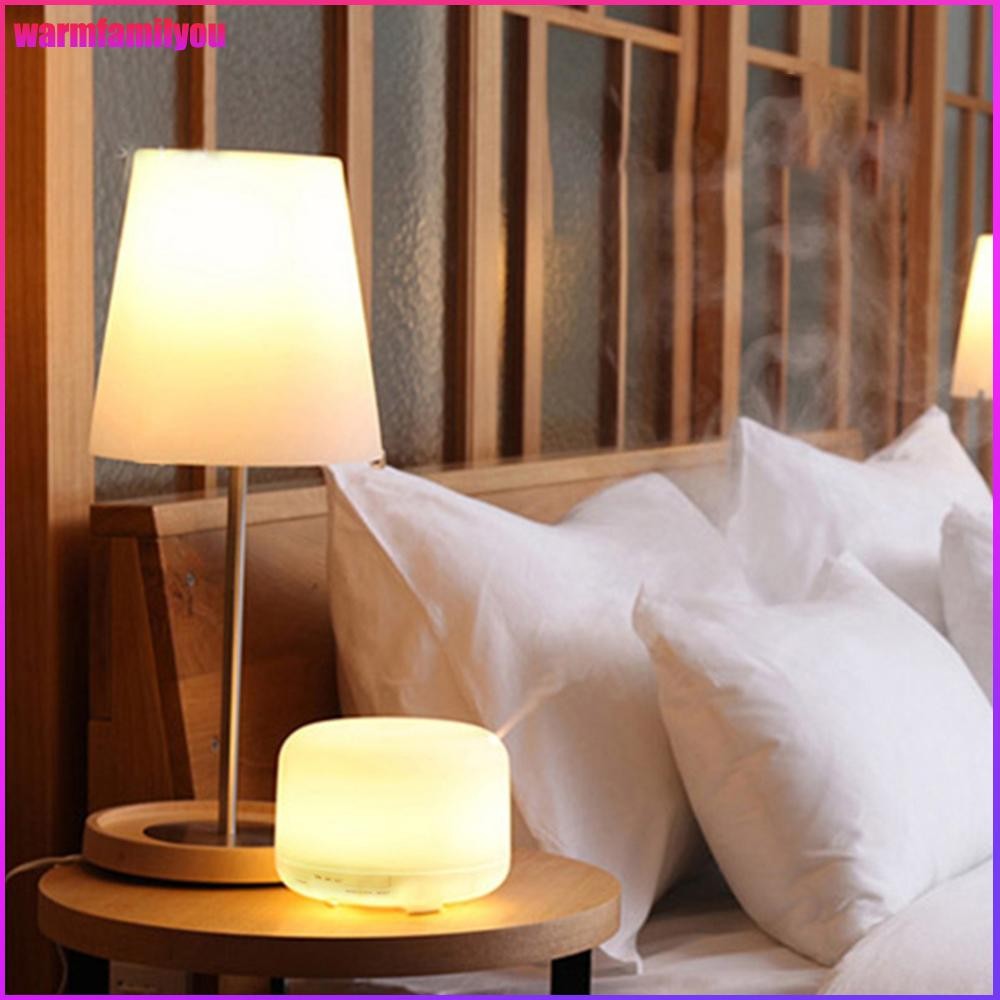 warmfamilyou 500ml Cool Mist Humidifier 7 สีเครื่องฟอกอากาศ Oil Diffuser พร้อมรีโมทคอนโทรลและจับเวลา