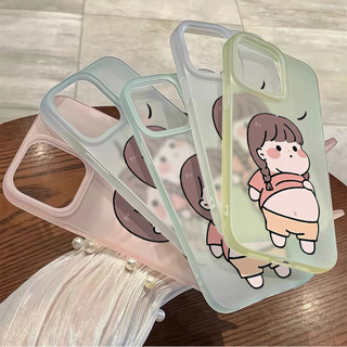 จัดส่งในพื้นที่ เคสมีน้ำค้างแข็งTPU รู้สึกดี มีสีสัน For IPhone16 15 14 13 11 7 8 plus Pro Promax X XR XSMAX DKMS343