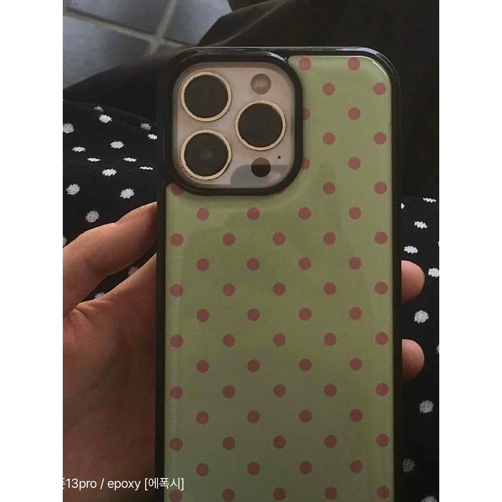 Ins Ouni สไตล์เดียวกันสไตล์เกาหลี Niche โบราณ Retro Polka Dot องค์ประกอบ Girly กันลื่นเหมาะสําหรับ iphone16pro/15promax เคสป้องกัน Apple 13/14 เคสโทรศัพท์ เคสป้องกัน iPhone12/11 กรณี ราคา ถูกที่สุด ดีลบีเคเค แกลเลอรีภาพที่ 8