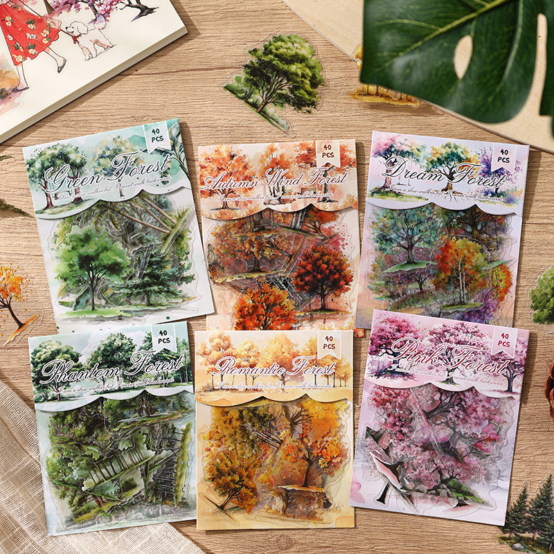 40 ชิ้น Original Jungle Whisper Series สติกเกอร์ PET Journal Deco DIY สติกเกอร์