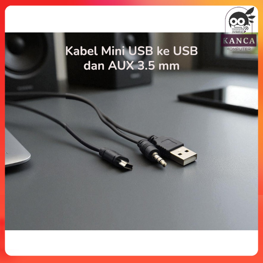 AUC Mini USB to USB และ AUX Cable สายสัญญาณเสียง 3.5 มม. 50 ซม. - A-50