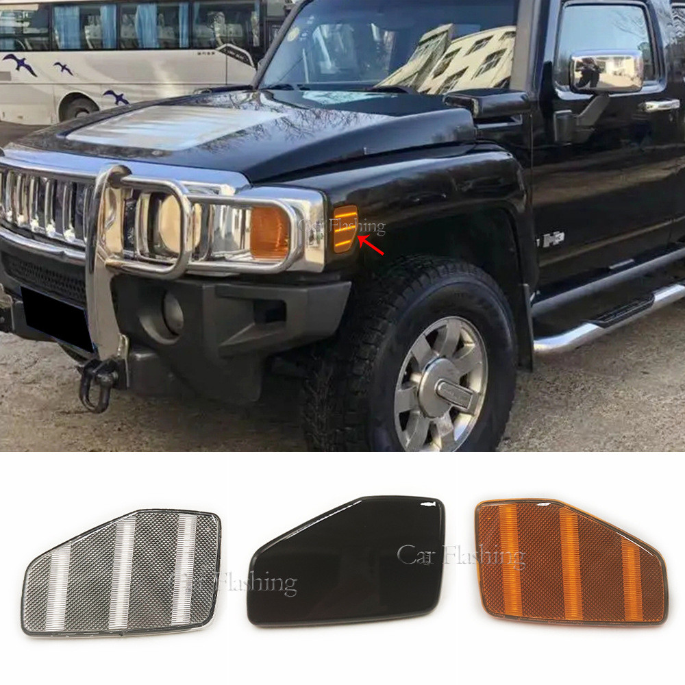 เหมาะสําหรับ Hummer 06-10 H3/H3T ดัดแปลงบังโคลนหน้า Fender Light ด้านข้างวิ่งไฟเลี้ยวน้ํา
