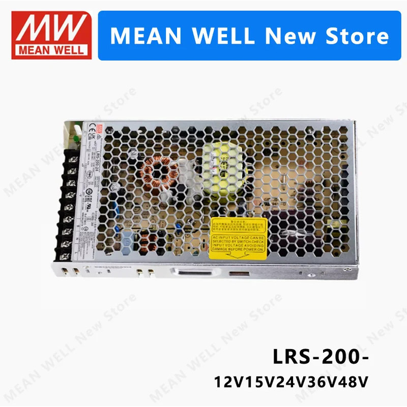 ผลิตภัณฑ์เดิมแหล่งจ่ายไฟ MEAN WELL LRS-200 LRS-200-12 LRS-200-15 LRS-200-24 LRS-200-36 LRS-200-48 ME