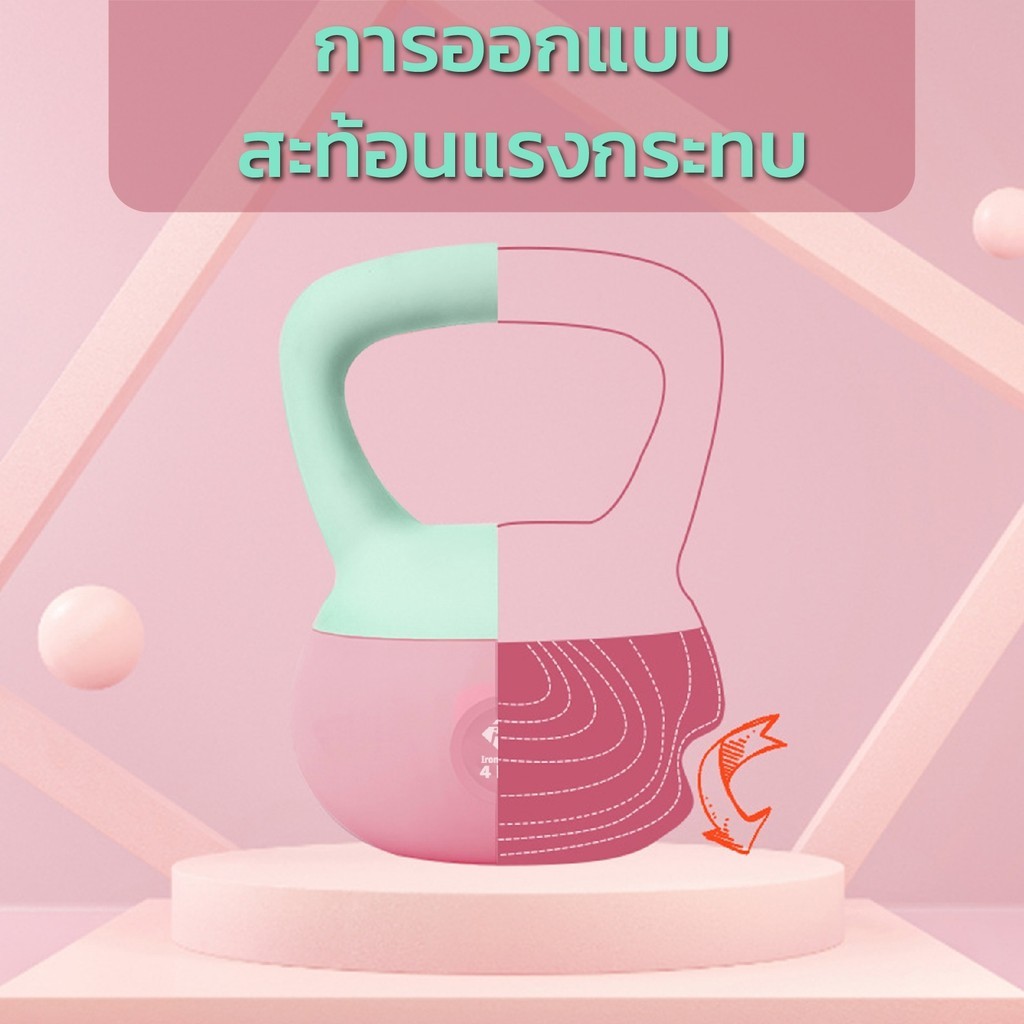 Kettlebell Soft เคตเทิลเบลนิ่ม เคตเทิลเบลออกกำลังกาย ฟิตเนส เคตเทิลเบลอุปกรณ์เวทเทรนนิ่ง สำหรับบ้านและฟิตเนส 2-6กก. - รูปที่ 5